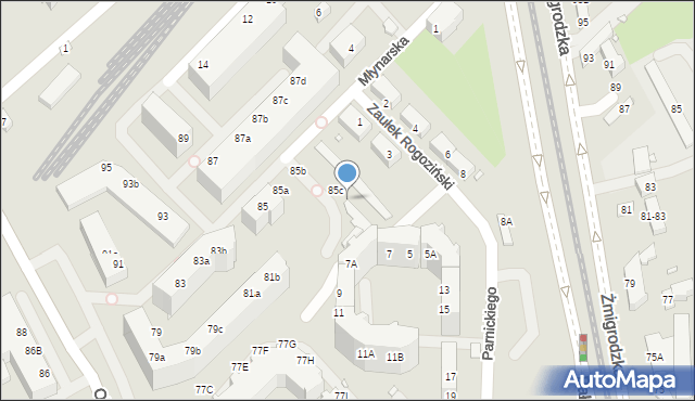 Wrocław, Obornicka, 85d, mapa Wrocławia