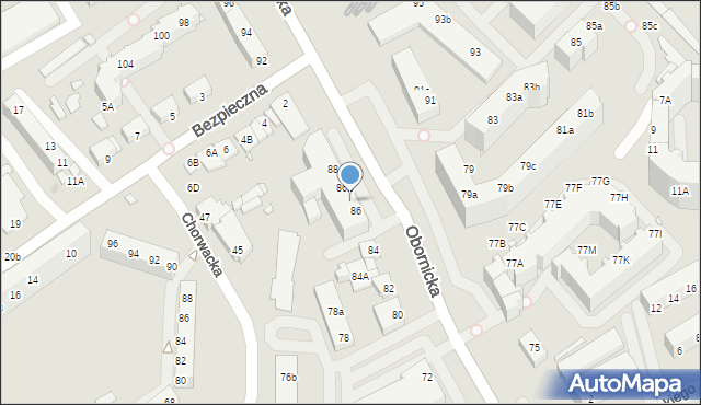 Wrocław, Obornicka, 86A, mapa Wrocławia