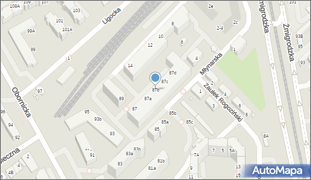 Wrocław, Obornicka, 87b, mapa Wrocławia