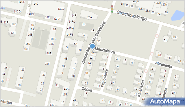 Wrocław, Obrońców Poczty Gdańskiej, 10, mapa Wrocławia