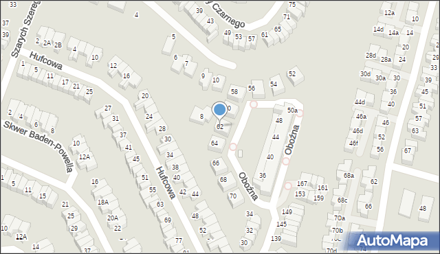 Wrocław, Oboźna, 62, mapa Wrocławia