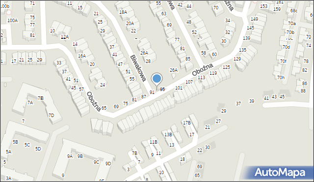 Wrocław, Oboźna, 93, mapa Wrocławia