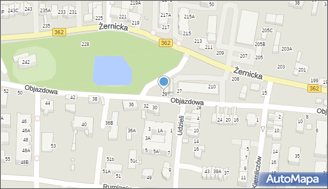 Wrocław, Objazdowa, 29, mapa Wrocławia