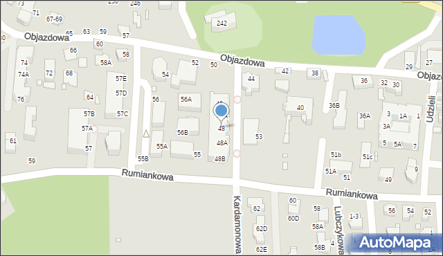 Wrocław, Objazdowa, 48, mapa Wrocławia
