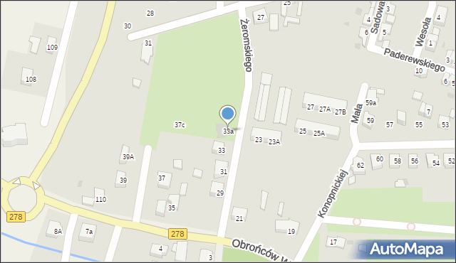 Wschowa, Obrońców Warszawy, 33a, mapa Wschowa