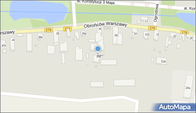 Wschowa, Obrońców Warszawy, 36E, mapa Wschowa