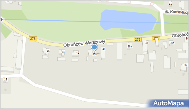 Wschowa, Obrońców Warszawy, 40b, mapa Wschowa