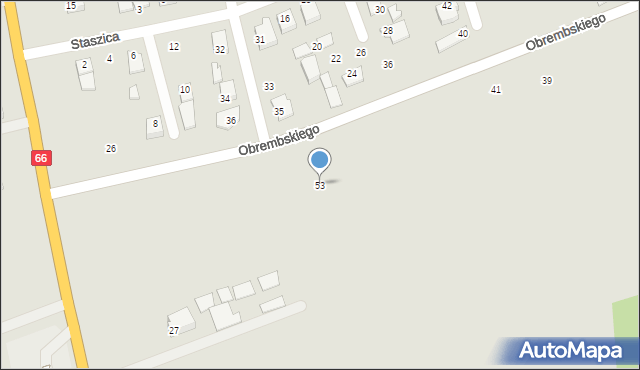 Wysokie Mazowieckie, Obrembskiego Józefa, ks. prał., 53, mapa Wysokie Mazowieckie