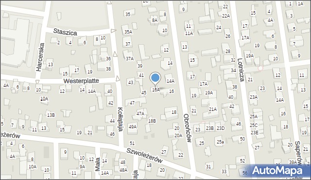 Ząbki, Obrońców, 16A, mapa Ząbki