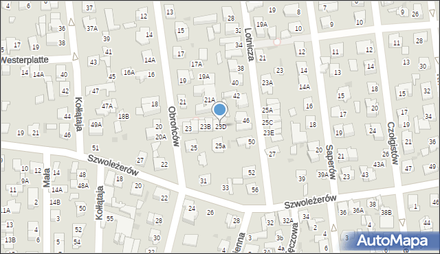 Ząbki, Obrońców, 23D, mapa Ząbki