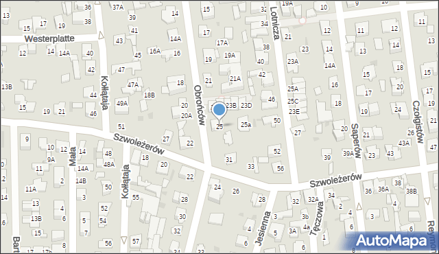 Ząbki, Obrońców, 25, mapa Ząbki