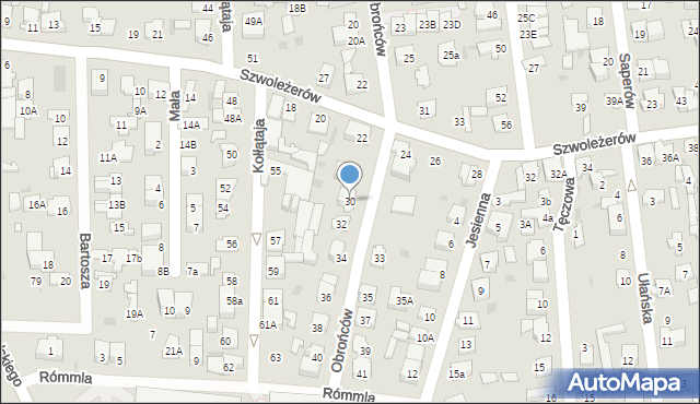 Ząbki, Obrońców, 30, mapa Ząbki