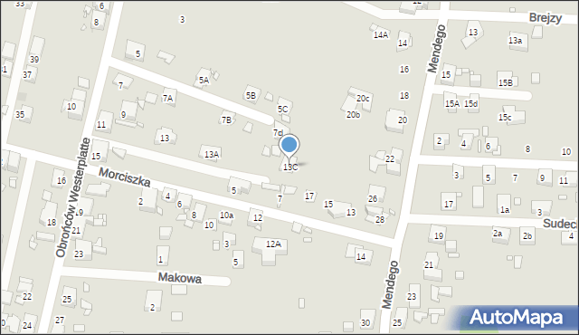 Zabrze, Obrońców Westerplatte, 13C, mapa Zabrza