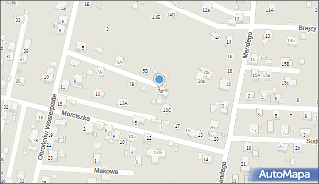 Zabrze, Obrońców Westerplatte, 7d, mapa Zabrza