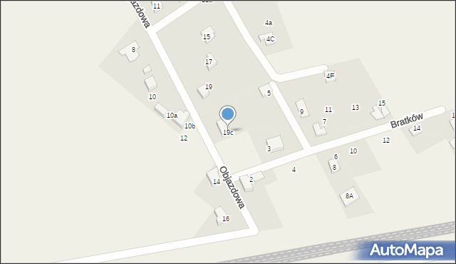 Zabrzeg, Objazdowa, 19c, mapa Zabrzeg