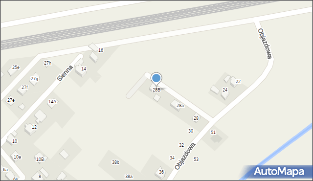 Zabrzeg, Objazdowa, 28B, mapa Zabrzeg