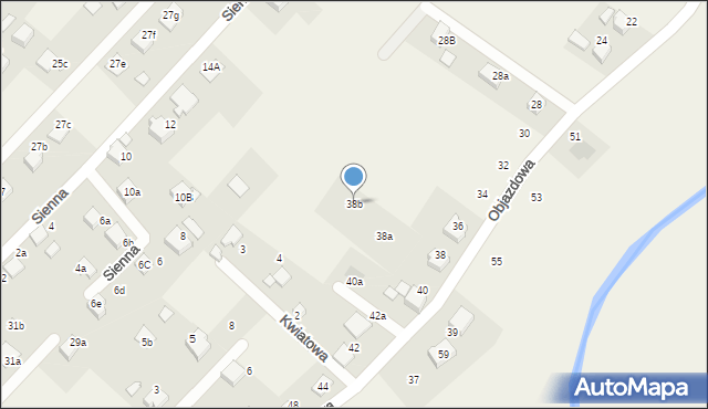 Zabrzeg, Objazdowa, 38b, mapa Zabrzeg