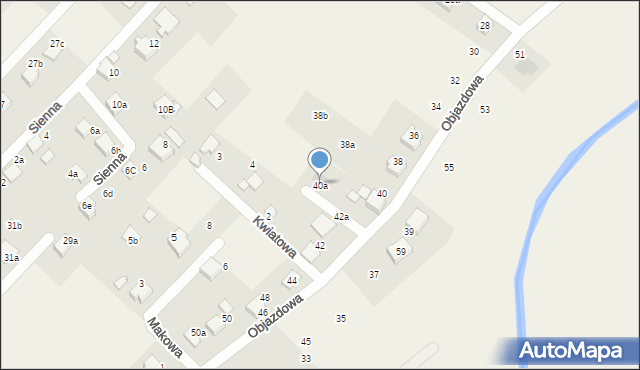 Zabrzeg, Objazdowa, 40a, mapa Zabrzeg