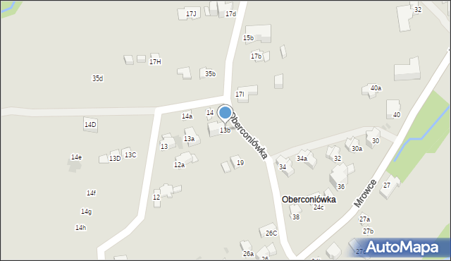 Zakopane, Oberconiówka, 13b, mapa Zakopanego