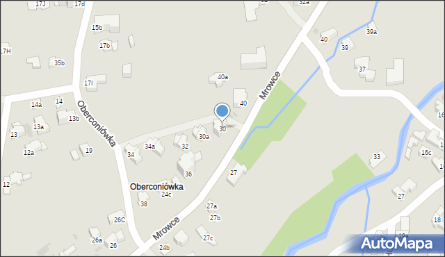 Zakopane, Oberconiówka, 30, mapa Zakopanego