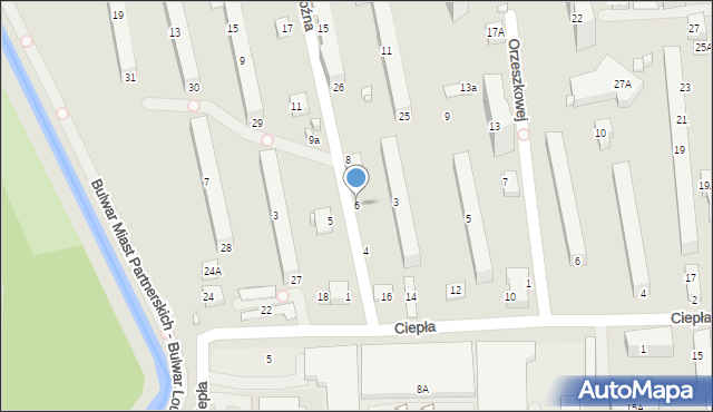 Zamość, Oboźna, 6, mapa Zamościa