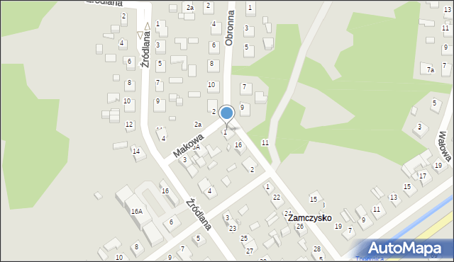Zamość, Obronna, 14, mapa Zamościa