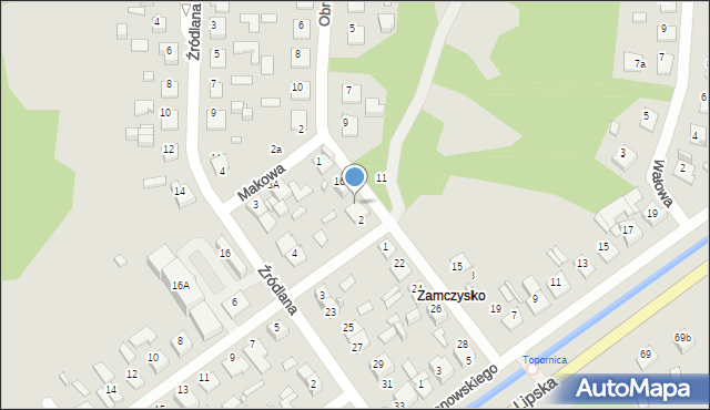 Zamość, Obronna, 18, mapa Zamościa