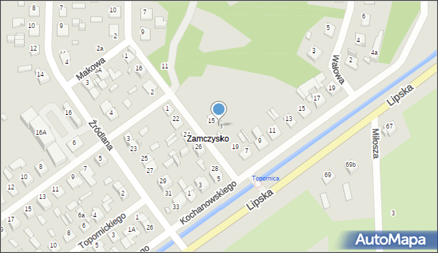 Zamość, Obronna, 23, mapa Zamościa