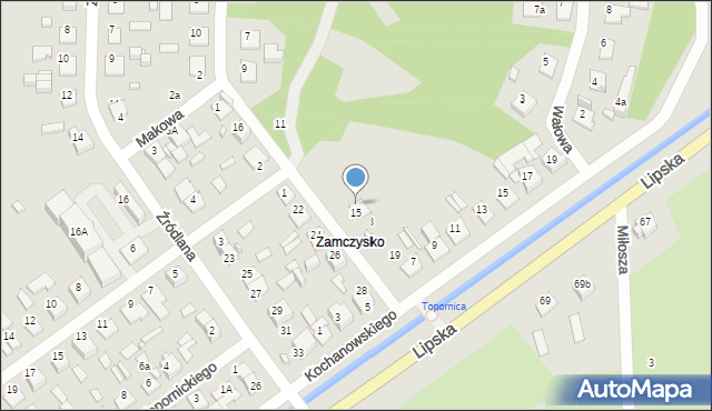 Zamość, Obronna, 25, mapa Zamościa