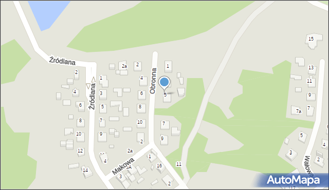 Zamość, Obronna, 5, mapa Zamościa