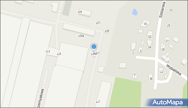 Zawiercie, Obrońców Poczty Gdańskiej, 115A, mapa Zawiercie