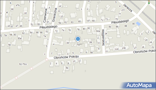 Zgierz, Obrońców Pokoju, 7A, mapa Zgierz