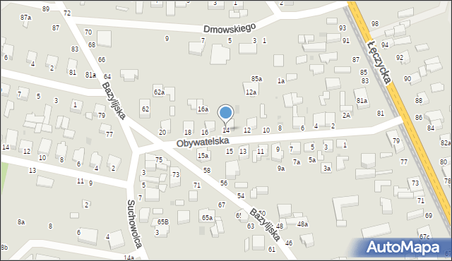 Zgierz, Obywatelska, 14, mapa Zgierz