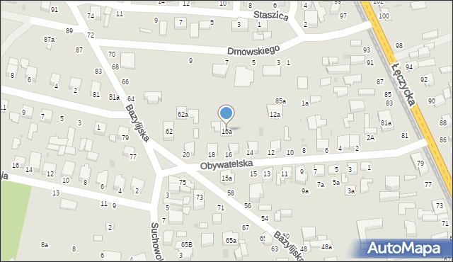 Zgierz, Obywatelska, 16a, mapa Zgierz