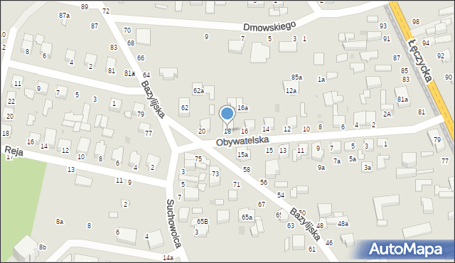 Zgierz, Obywatelska, 18, mapa Zgierz