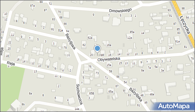 Zgierz, Obywatelska, 18a, mapa Zgierz