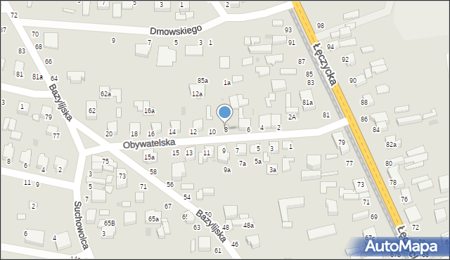 Zgierz, Obywatelska, 8, mapa Zgierz