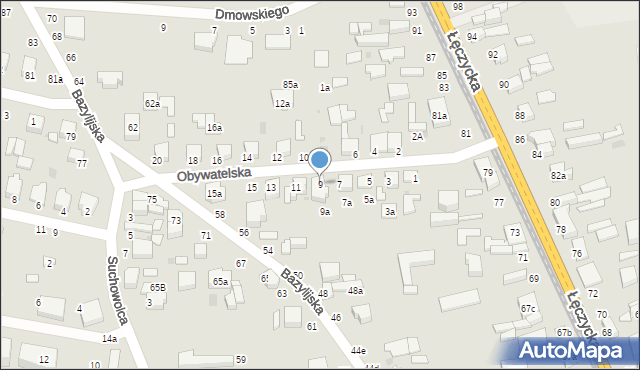 Zgierz, Obywatelska, 9, mapa Zgierz