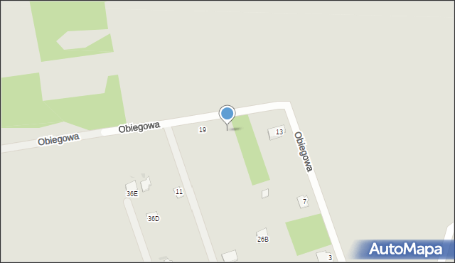 Żory, Obiegowa, 17, mapa Żor