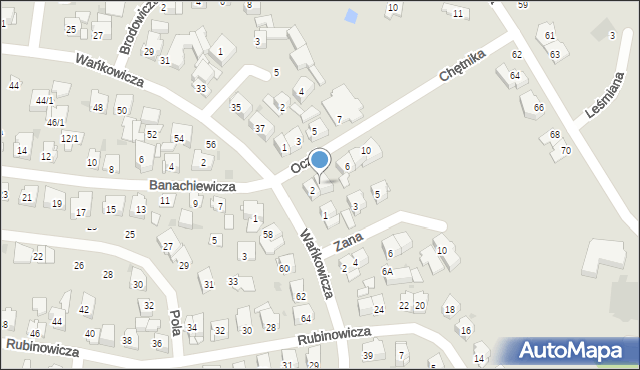 Białystok, Oczki Wojciecha, 4, mapa Białegostoku