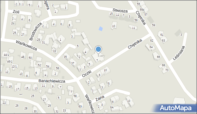 Białystok, Oczki Wojciecha, 9, mapa Białegostoku