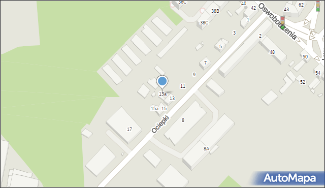 Katowice, Ociepki Teofila, 13a, mapa Katowic