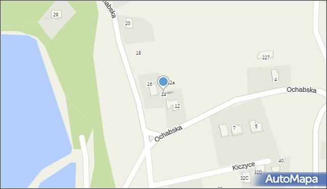 Kiczyce, Ochabska, 14, mapa Kiczyce