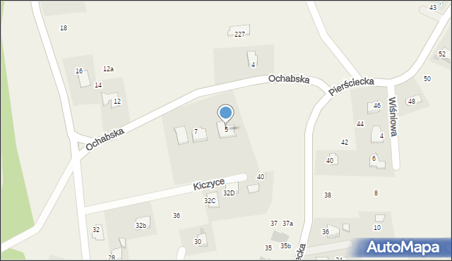 Kiczyce, Ochabska, 5, mapa Kiczyce