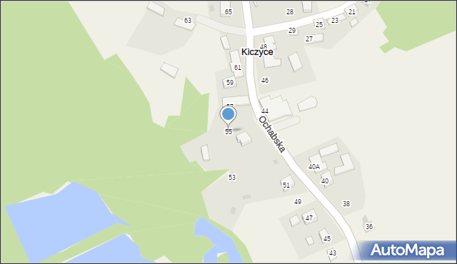 Kiczyce, Ochabska, 55, mapa Kiczyce