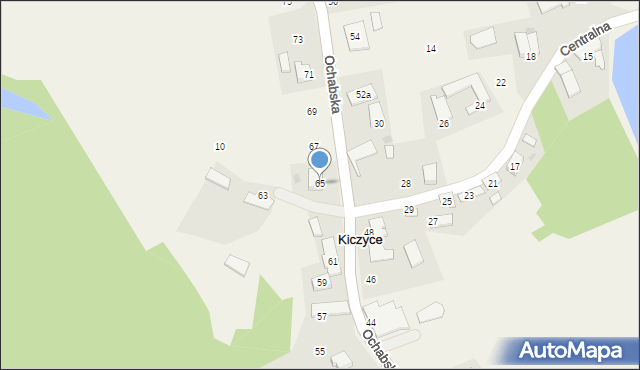 Kiczyce, Ochabska, 65, mapa Kiczyce