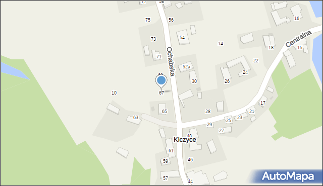 Kiczyce, Ochabska, 67, mapa Kiczyce