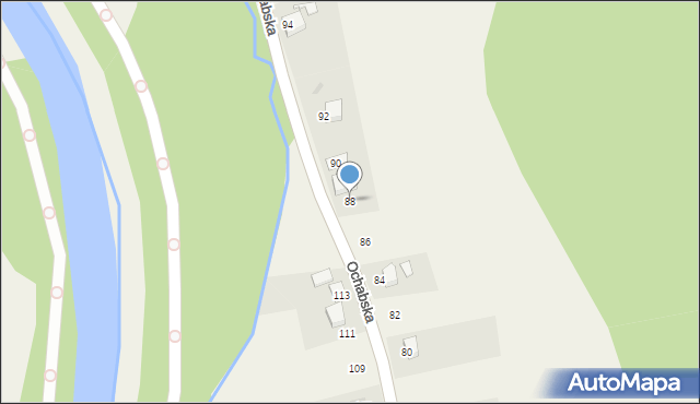 Kiczyce, Ochabska, 88, mapa Kiczyce