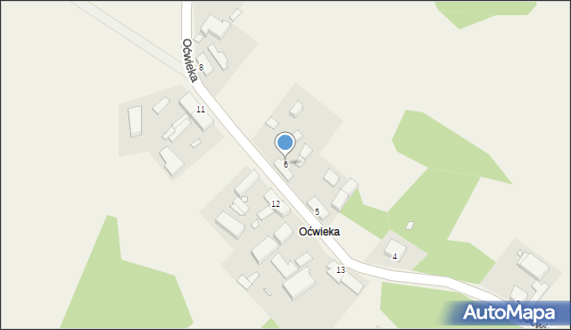 Kluki, Oćwieka, 6, mapa Kluki