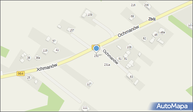 Ochmanów, Ochmanów, 231, mapa Ochmanów